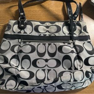 Coach Black and Grey Handbag Pre Loved